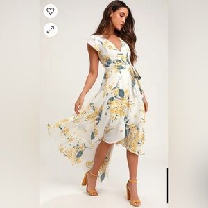 Lulus High-Low Yellow Floral Dress